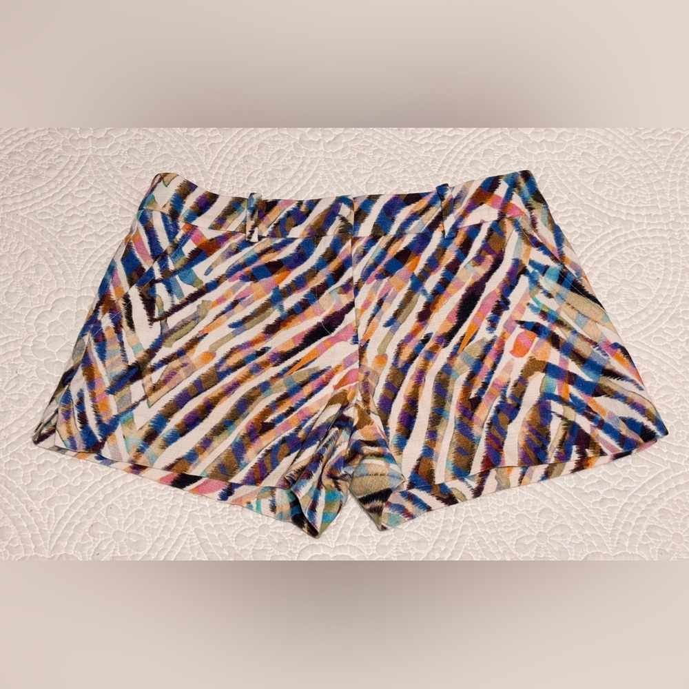 Trina Turk Colorful Zebra Shorts - Women Size 4
